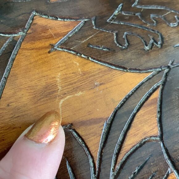 Vintage Decorative Hand Carved Wooden Large Turtle Tortoise Trinket Box W/Lid - Picture 12 of 16